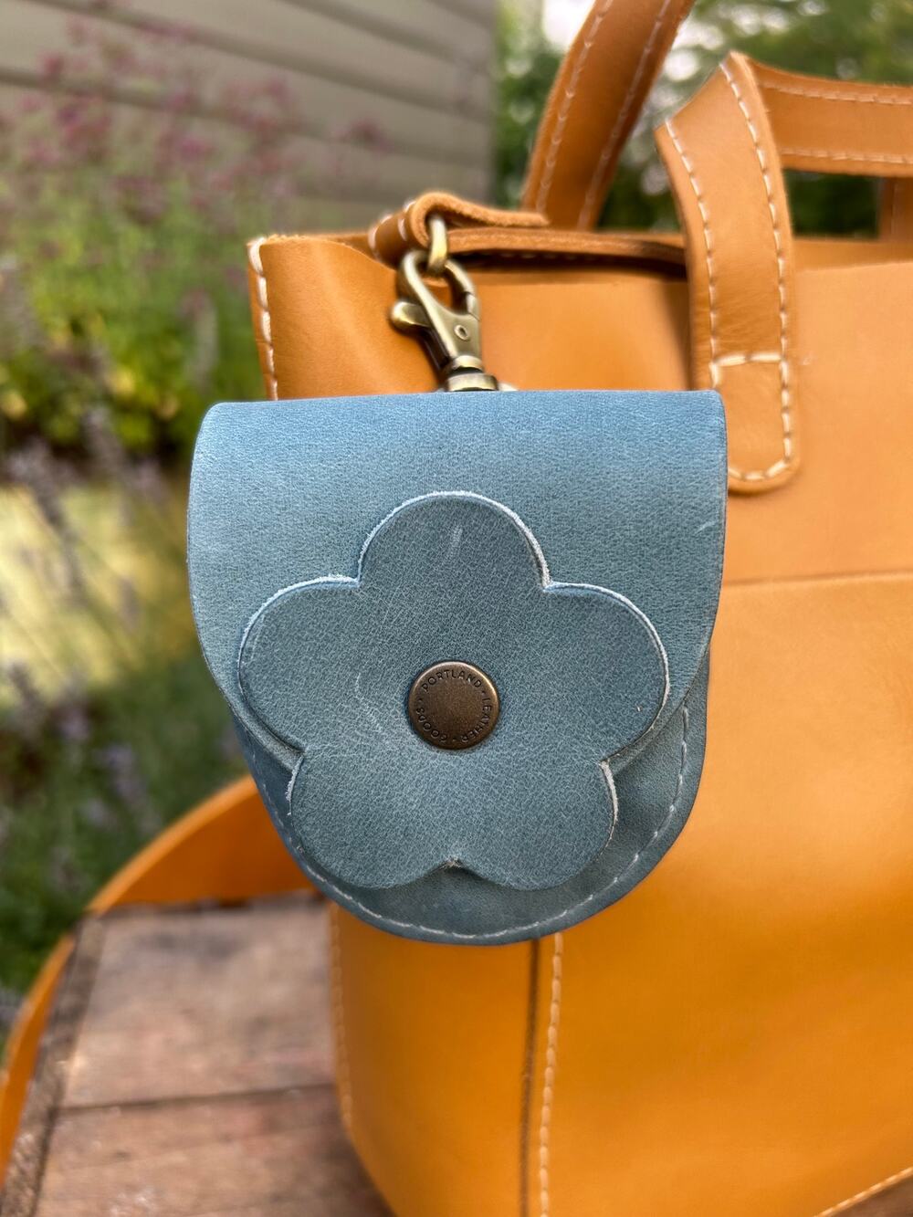 Portland Leather Petunia Pouch DENIM BLUE Purse Charm FAST SHIP NEW